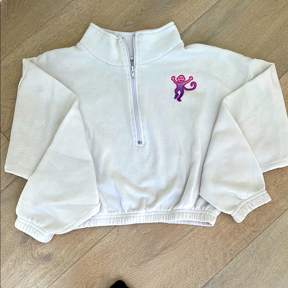 ROLLER RABBIT Monkey Puff Half Zip Sweatshirt